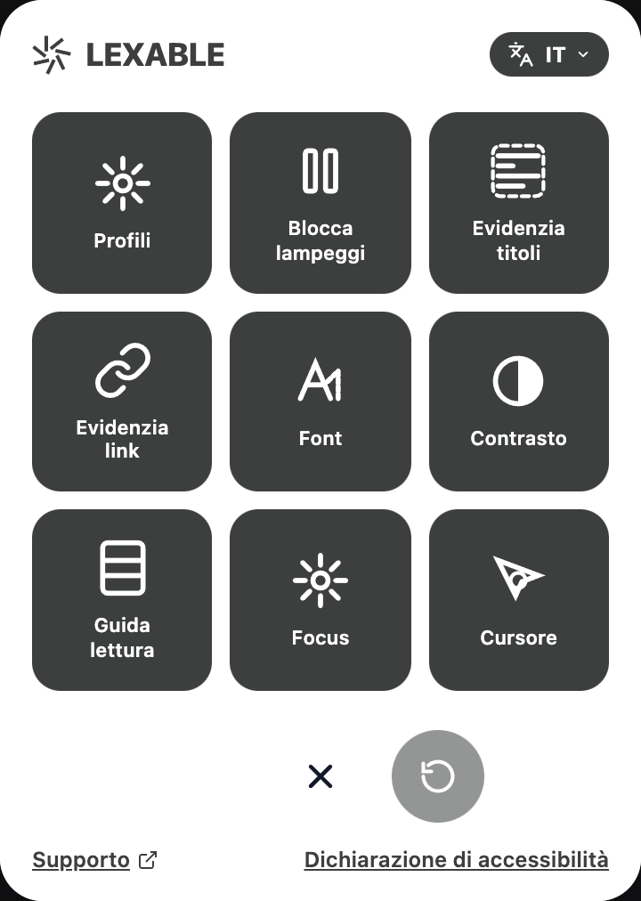 Pannello widget LEXABLE in bianco