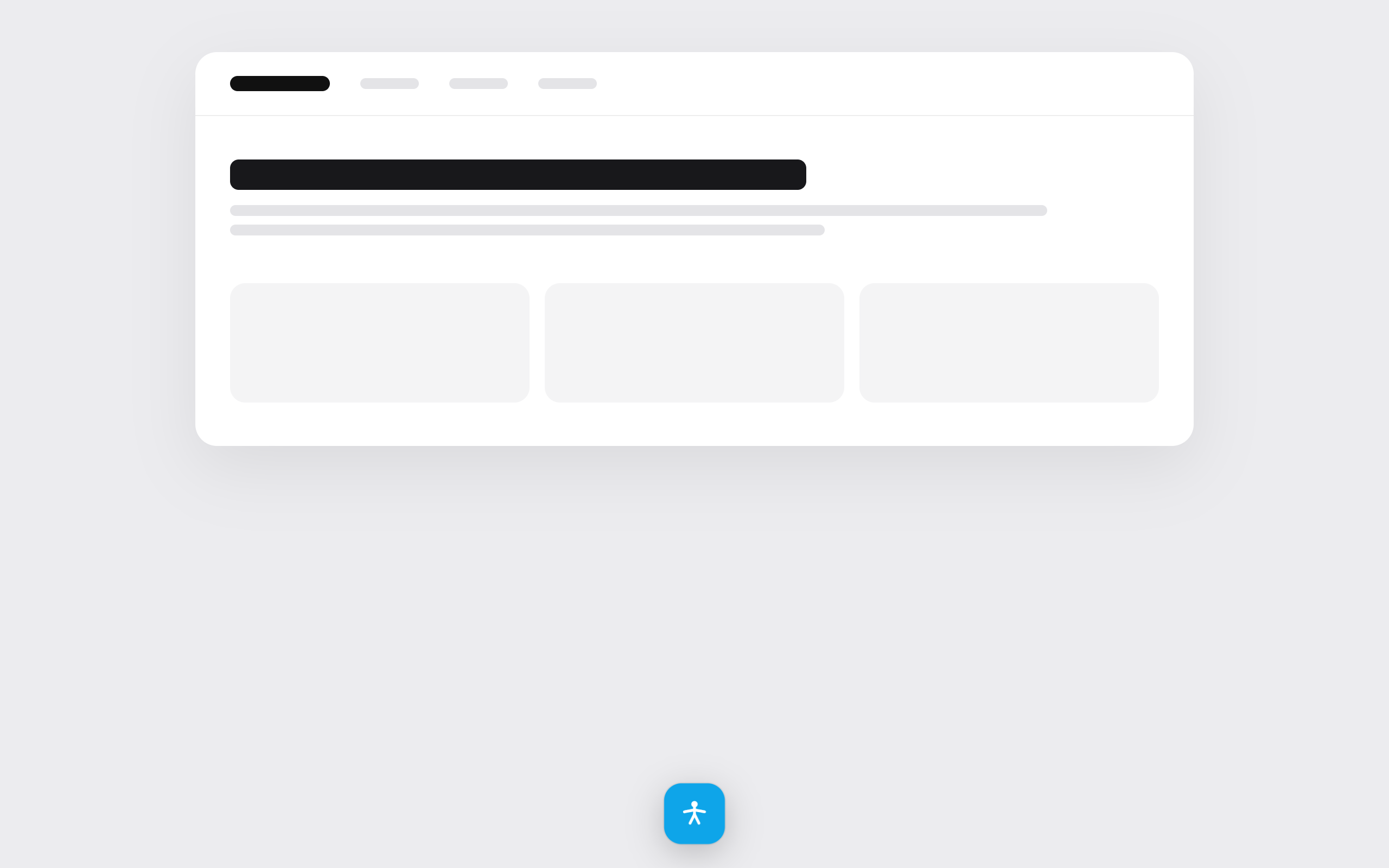 Widget posizionato in basso al centro