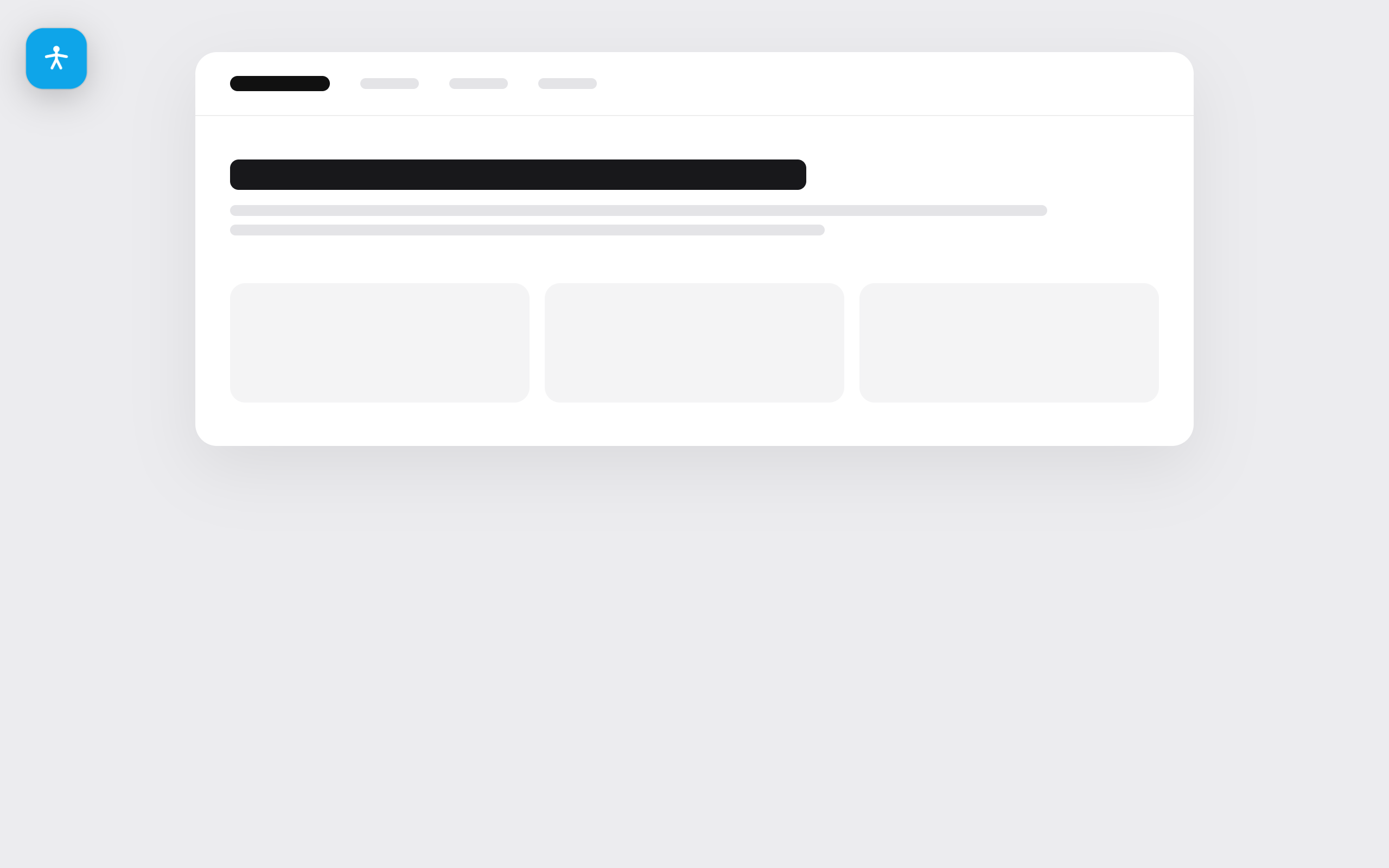 Widget posizionato in alto a sinistra
