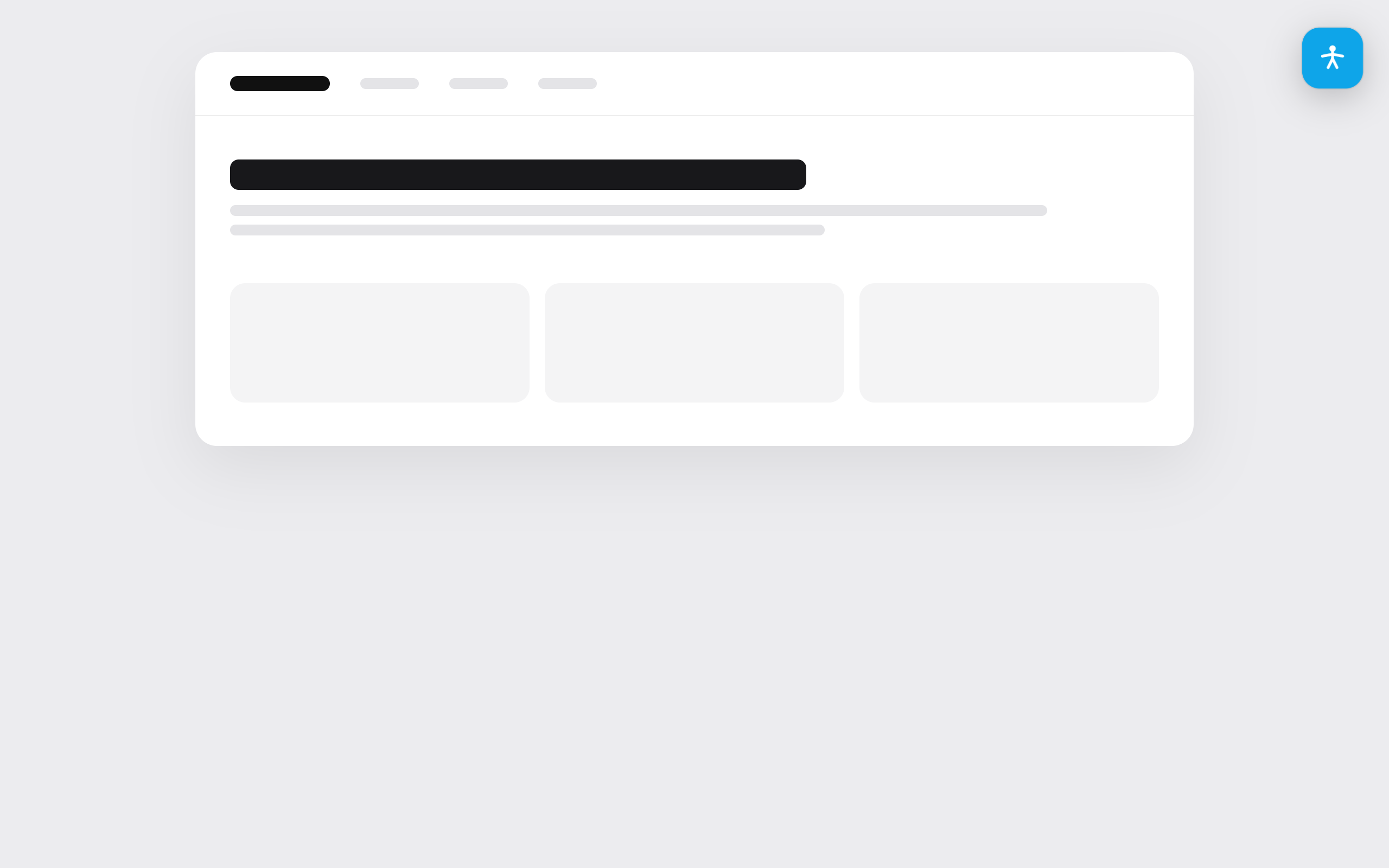 Widget posizionato in alto a destra